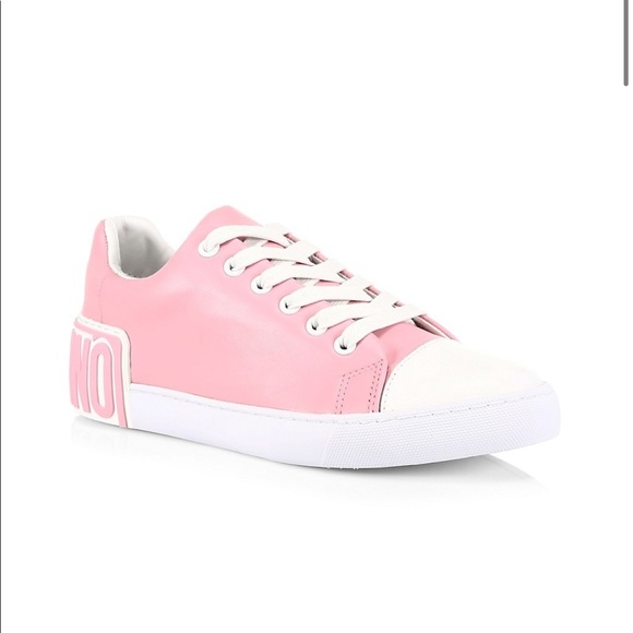 Last One!! Moschino Pink Low Top Sneakers - Picture 5 of 9